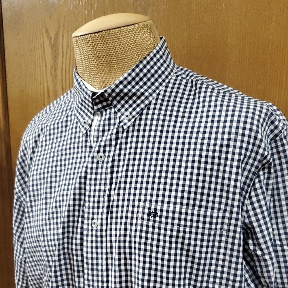 Southern Tide Blue and White Gingham Casual Shirt